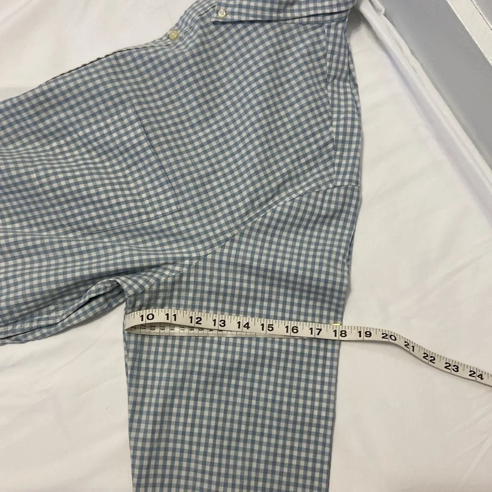 J.CREW,,SECRET WASH,LIGHT BLUE & WHITE,CHECKERED,BUTTON DOWN,MEN SHIRT.S…